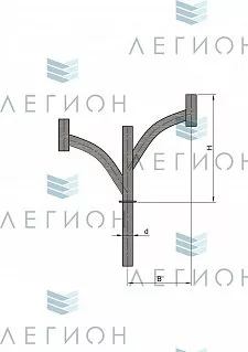 К91-0,6-0,3-0-5 кронштейн двухрожковый